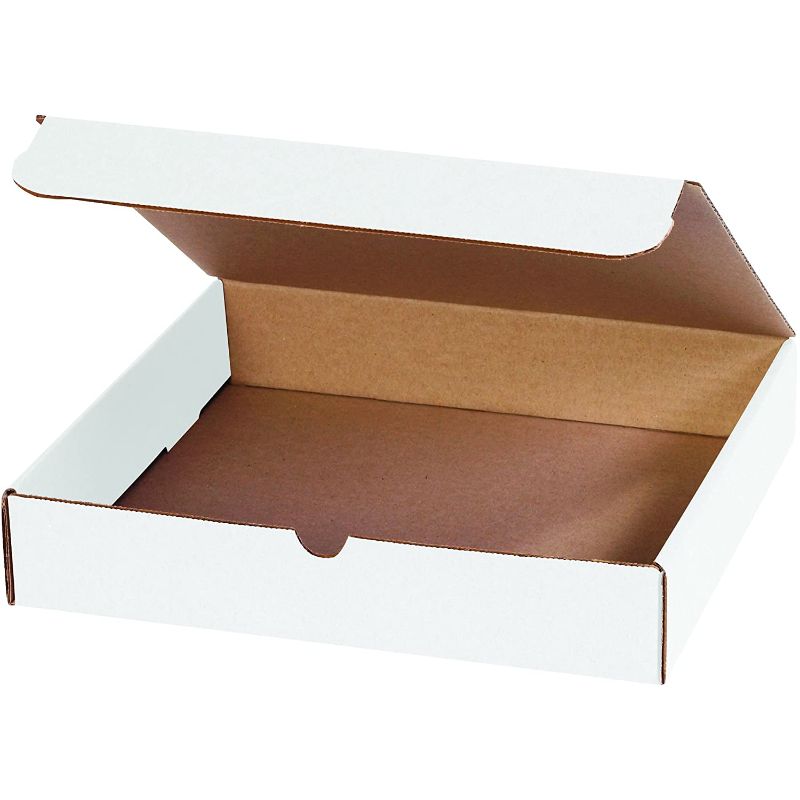 Photo 1 of 12122 Corrugated Cardboard Literature Mailers, 12 x 12 x 2 Inches, Tuck Top One-Piece, Die-Cut Shipping Boxes, Large White Mailing Boxes (Pack of 50)
