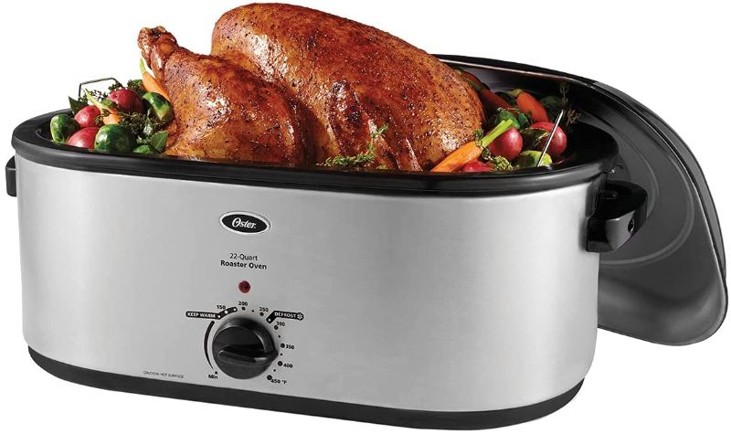 Photo 1 of Oster Roaster Oven with Self-Basting Lid | 22 Qt, Stainless Steel
