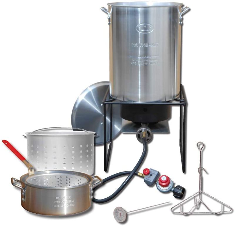 Photo 1 of King Kooker Propane Outdoor Fry Boil Package with 2 Pots, Silver, one Size (12RTFBF3)

//MISSING COMPONENETS 
