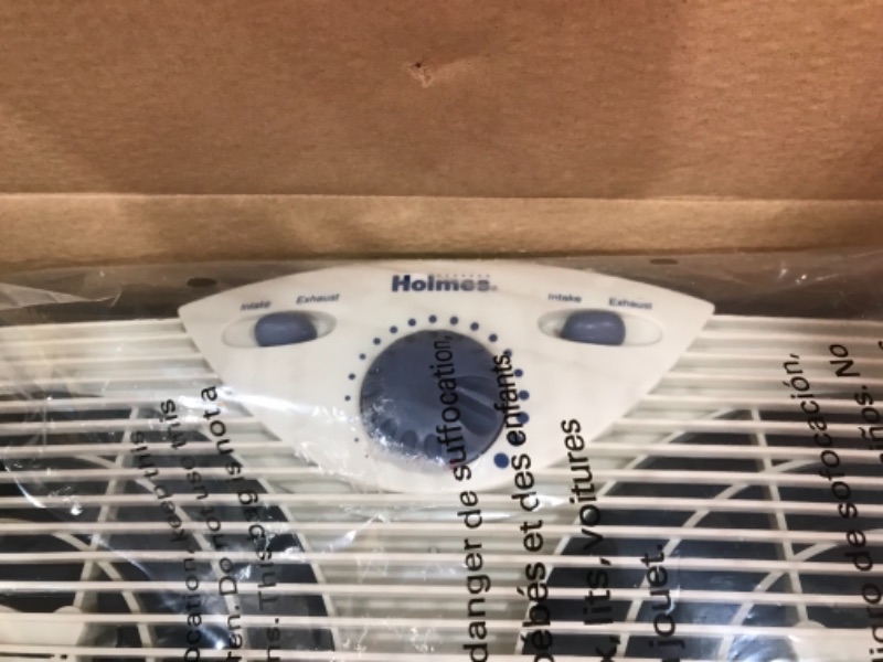 Photo 3 of Holmes Dual 8" Blade Twin Window Fan with Manual Controls, 3 Speed Settings, White
