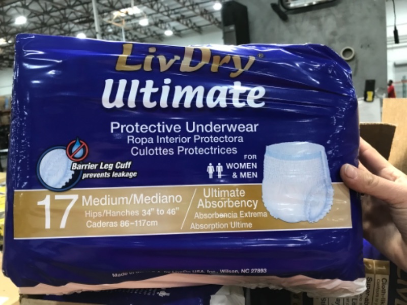 Photo 2 of LivDry Adult Incontinence Underwear, Ultimate Comfort Absorbency, Leak Protection, Medium, 68-Pack
