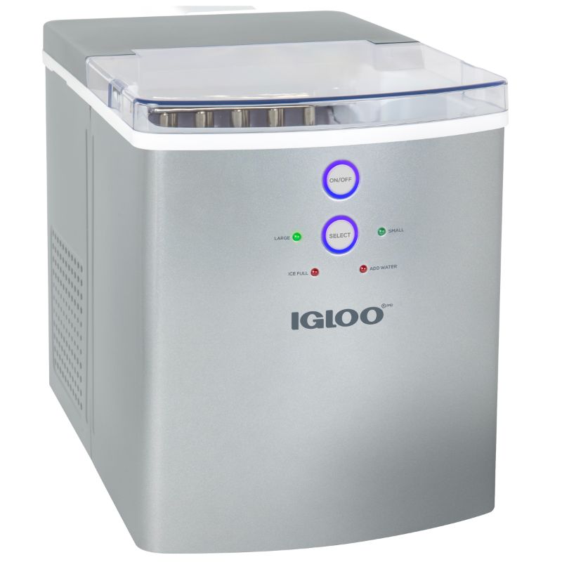 Photo 1 of **USED**
Igloo ICEB33SL Large-Capacity Automatic Portable Electric Countertop Ice Maker Machine, 33 Pounds in 24 Hours, 9 Ice Cubes Ready in 7 Minutes, with Ic
