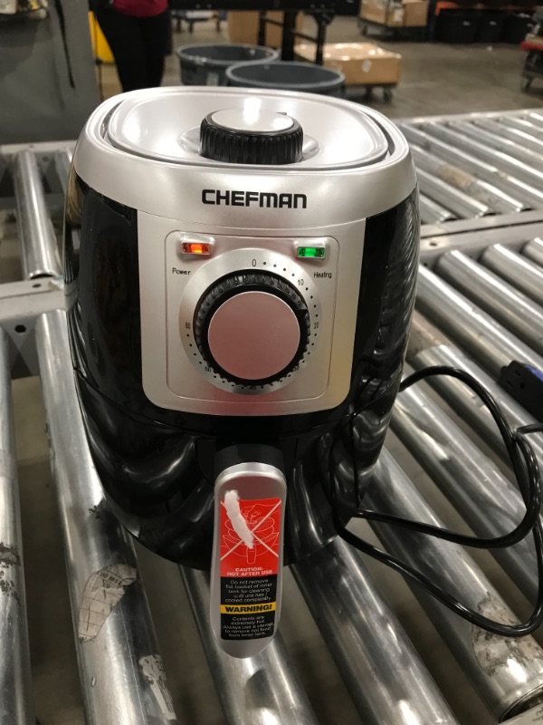 Photo 1 of CHEFMAN Small, Compact Air Fryer Healthy Cooking, 2 Qt, Nonstick, User Friendly and Adjustable Temperature Control w/ 60 Minute Timer & Auto Shutoff, Dishwasher Safe Basket, BPA-Free, Black
