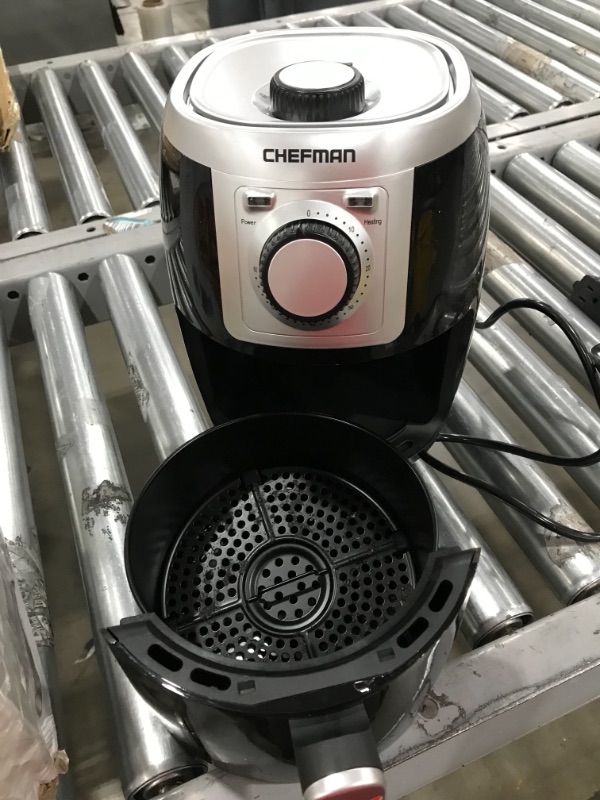 Photo 2 of CHEFMAN Small, Compact Air Fryer Healthy Cooking, 2 Qt, Nonstick, User Friendly and Adjustable Temperature Control w/ 60 Minute Timer & Auto Shutoff, Dishwasher Safe Basket, BPA-Free, Black
