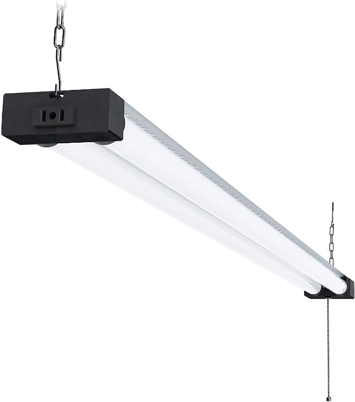 Photo 1 of *SEE last pictures for damage*
Sunco Lighting Industrial LED Shop Light, 4 FT, Linkable Integrated Fixture, 40W=260W, 5000K Daylight, 4000 LM, Surface + Suspension Mount, Pull Chain, Utility Light, Garage- Energy Star
