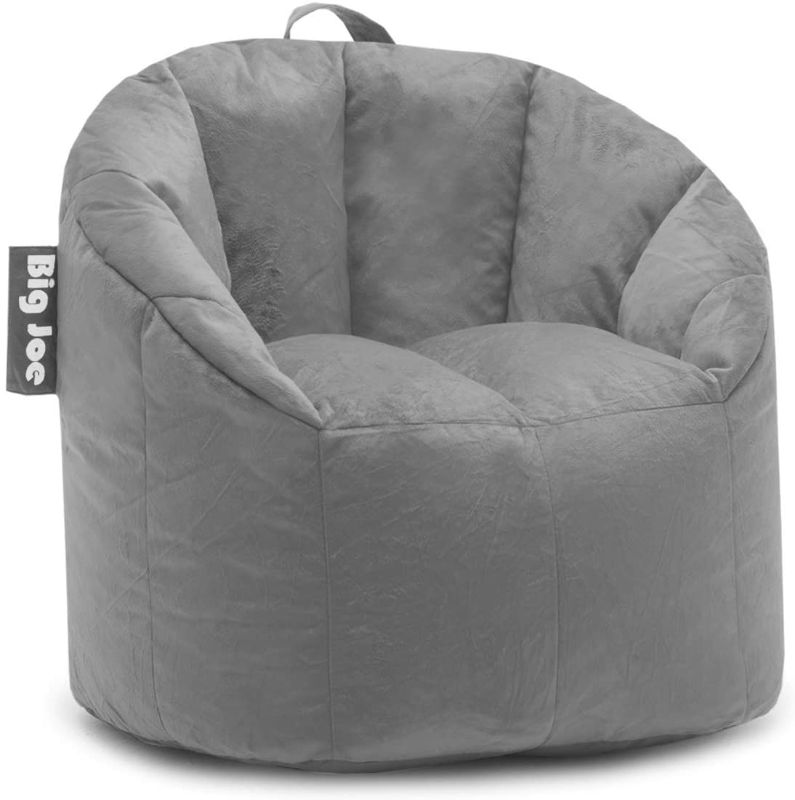 Photo 1 of *SEE last picture for damage*
Big Joe Milano Bean Bag Chair Gray, 32 x 28 x 25 inches
