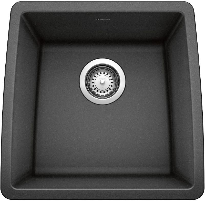 Photo 1 of *drain piece NOT included*
BLANCO, Anthracite 440079 PERFORMA SILGRANIT Undermount Bar Sink, 17.5" X 17"
