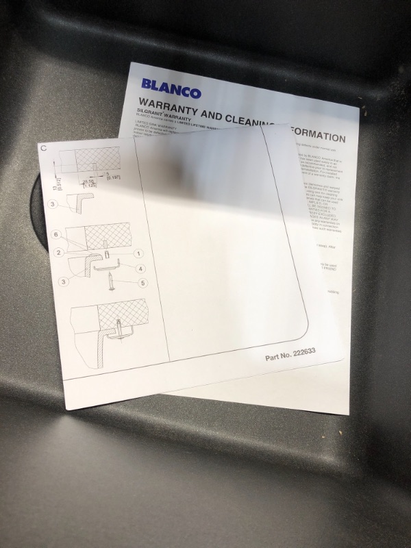Photo 4 of *drain piece NOT included*
BLANCO, Anthracite 440079 PERFORMA SILGRANIT Undermount Bar Sink, 17.5" X 17"
