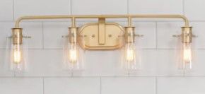 Photo 1 of *Missing 1 glass covering*
4-Light Gold Modern/Contemporary Vanity Light Bar