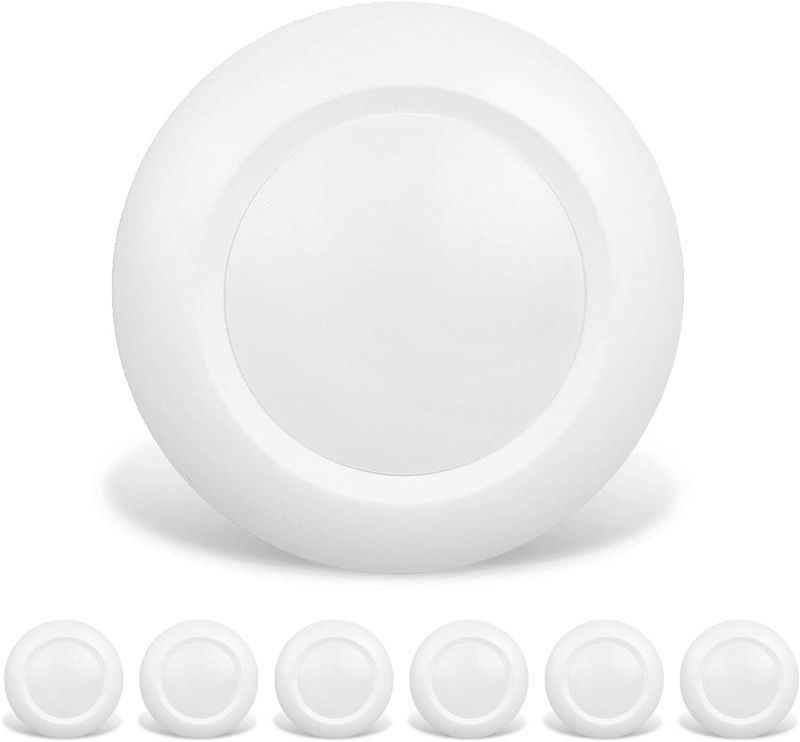 Photo 1 of *MISSING 2 lights* 
JULLISON 6 Packs 4 Inch LED Low Profile Recessed & Surface Mount Disk Light, Round, 10W, >600 Lumens, 3000K Warm White, CRI80, DOB Design, Dimmable, ETL Listed, White
