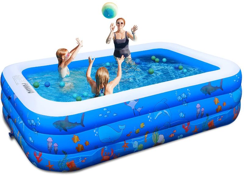 Photo 1 of *previously opened*
*MISSING pump* 
FUNAVO Inflatable Pool,100" x 71" x 22" for Kids, Baby, Toddler, Adults, Blow Up Kiddie Pool for Outdoor, Backyard, Garden, Indoor, Lounge

