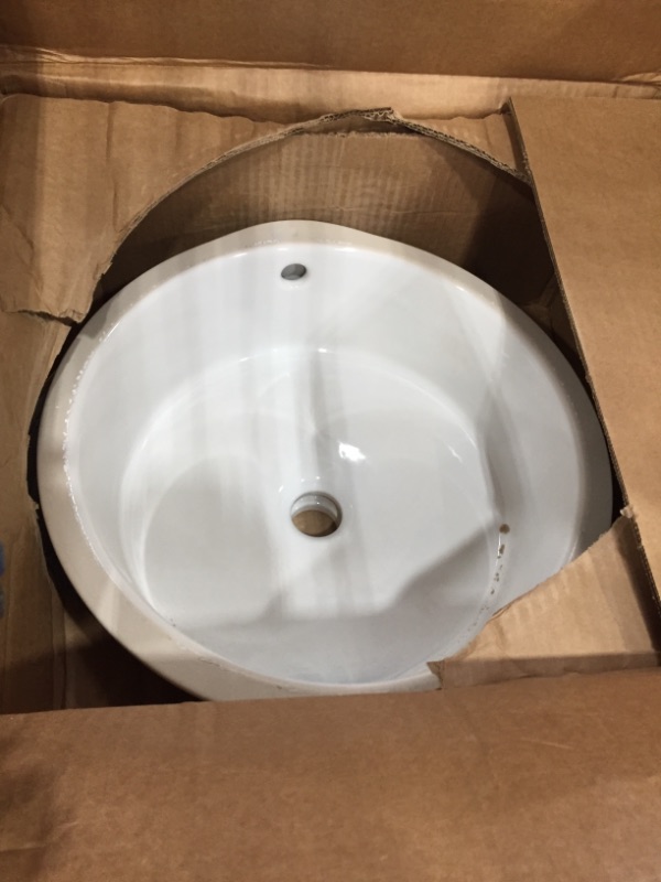 Photo 2 of *drain piece NOT included* 
KOHLER K-2883-0 Verticyl Round Undercounter Bathroom Sink, White, Exterior dimensions: 15-3/4-Inch diameter
