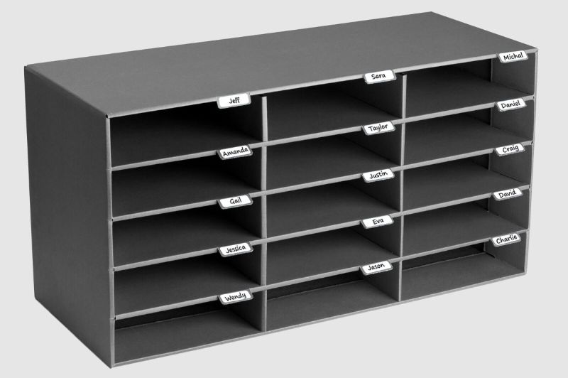 Photo 1 of Adir Office File Organizer Classroom Office Home, Black, 15 Slots (501-15-BK), 3" H x 10" W x 12.5" D
