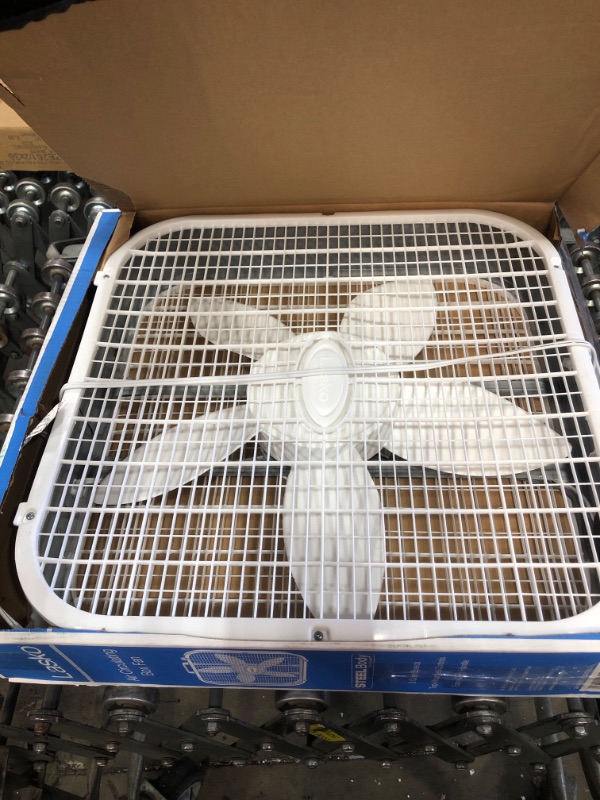 Photo 2 of *MISSING feet* 
Lasko 20 in. 3 Speed White Box Fan with Save-Smart Technology for Energy Efficiency