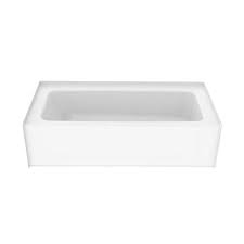 Photo 1 of A2 6030CTL 60 in. Composite Left Drain Rectangular Alcove Soaking Bathtub in White