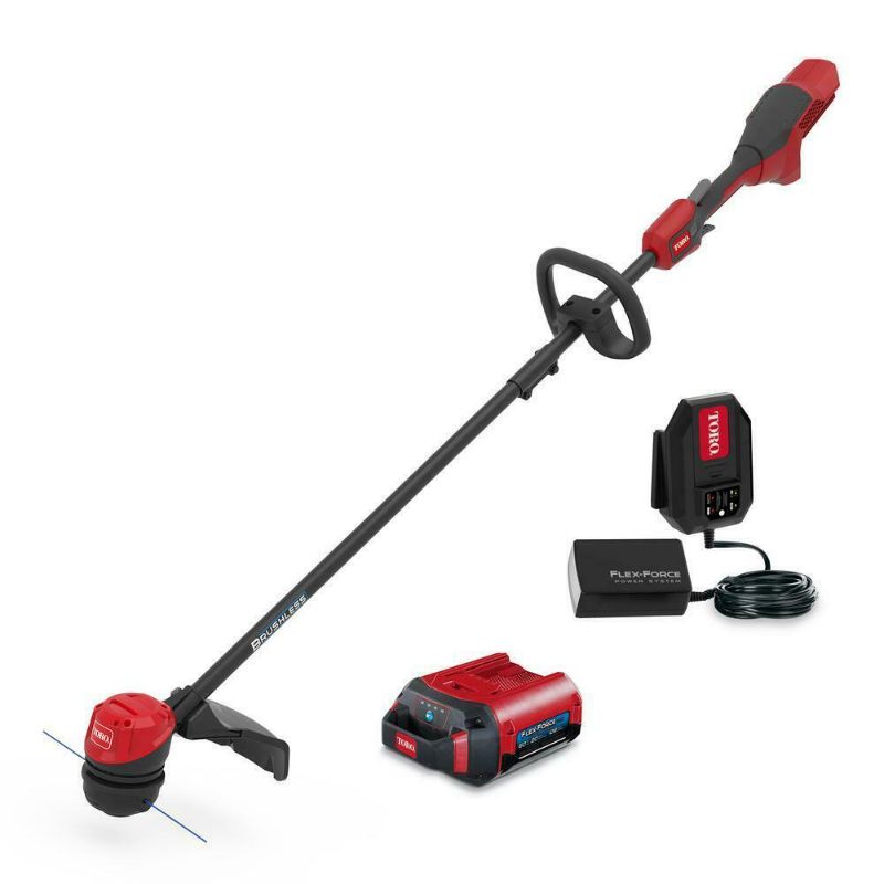 Photo 1 of 60-Volt Max Lithium-Ion Brushless Cordless String Trimmer with Battery & Charger
