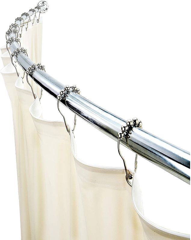 Photo 1 of Curved Wall Mountable Shower Rod Chrome - Bath Bliss