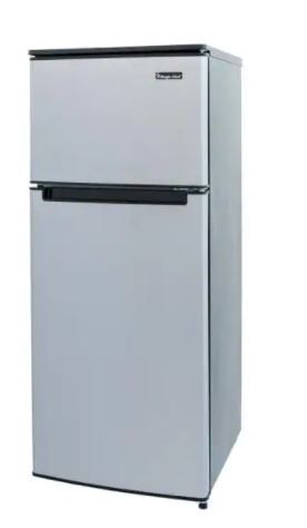 Photo 1 of Magic Chef
4.5 cu. ft. 2 Door Mini Fridge in Stainless Look with Freezer