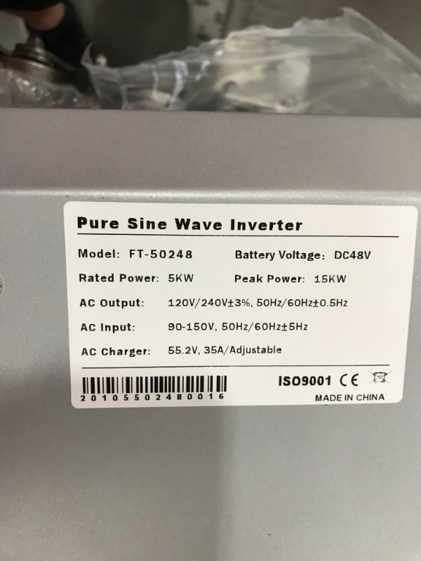 Photo 2 of 5000W Peak 15000watts Pure Sine Wave Power Inverter 48V DC to 120/240 VAC Split Phase with Battery AC Charger,Off Grid Low Frequency Solar Inverter
