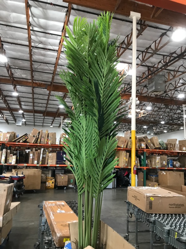 Photo 3 of  Artificial Areca Palm Plant 6Feet Fake Tropical Palm Tree, Perfect Faux Dypsis Lutescens Plants in Pot for Indoor Outdoor House Home Office Garden Modern Decoration Housewarming Gift-2Pack
