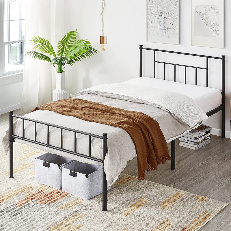 Photo 1 of  Kids Adults Metal Bed Frame queen Size with Headboard and Footboard Mattress Foundation- Easy to Put Together 