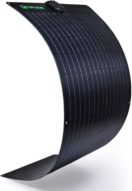 Photo 1 of Topsolar Flexible Solar Panel 100W 24V/12V Monocrystalline Bendable - 100 Watt 12Volt Semi-Flexible Mono Solar Panels Charger Off-Grid for RV Boat Cabin Van Car Uneven Surfaces
