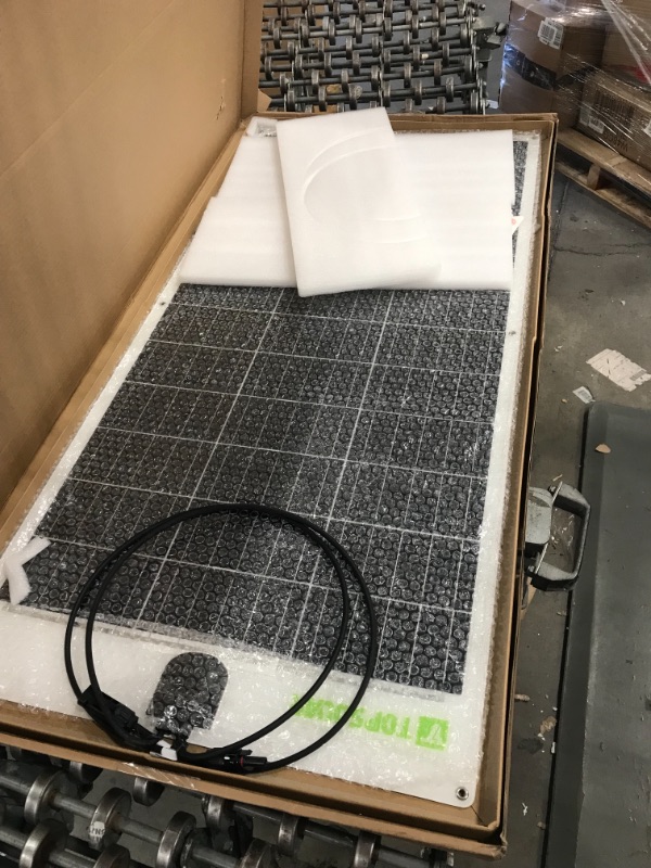 Photo 2 of Topsolar Flexible Solar Panel 100W 24V/12V Monocrystalline Bendable - 100 Watt 12Volt Semi-Flexible Mono Solar Panels Charger Off-Grid for RV Boat Cabin Van Car Uneven Surfaces
