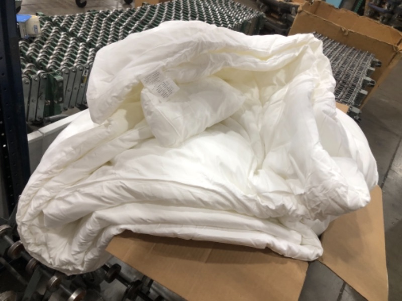 Photo 1 of CLOTHKNOW White Comforter Set King Plain White Comforter Men Women Bedding Comforter King Adults Pure White Bedding Comforter Solid Color Comforter 3Pcs White Comforter Sets Super Soft (MISSING PILLOW CASES)
