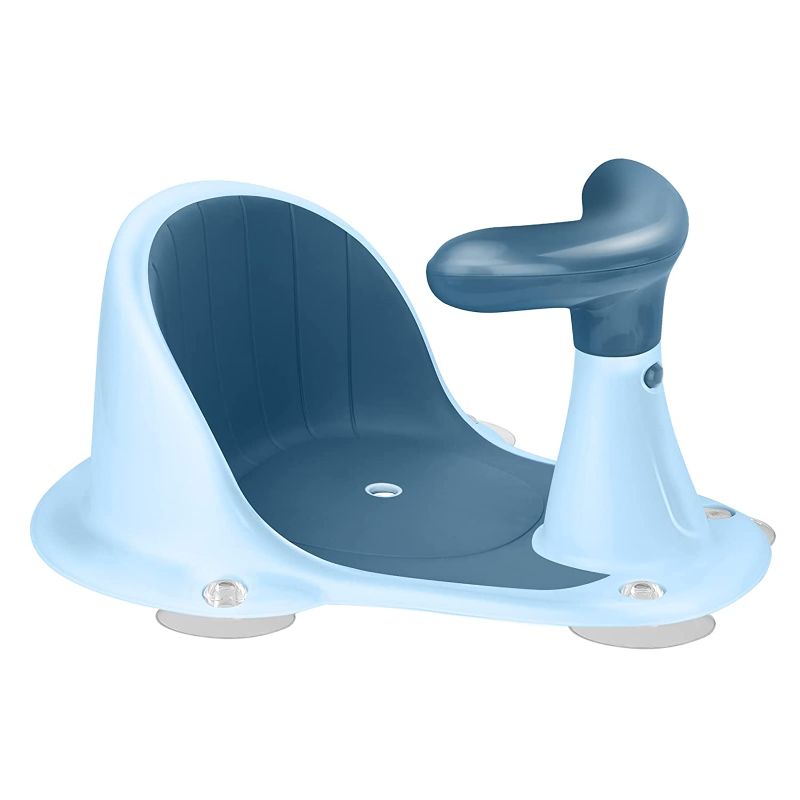 Photo 1 of Baby Chair with Thermometer, Portable Toddler Child Bathtub Seat for 6-18 Months, Blue