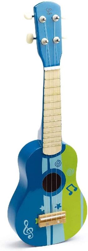 Photo 1 of Hape Kid's Wooden Toy Ukulele in Blue, L: 21.9, W: 8.1, H: 3 inch
