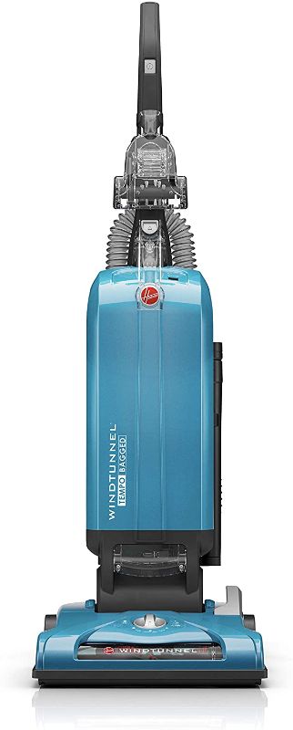 Photo 1 of Hoover WindTunnel T-Series Tempo Bagged Upright Vacuum Cleaner with HEPA Media Filter, For Carpet and Hard Floor, UH30301, Blue
