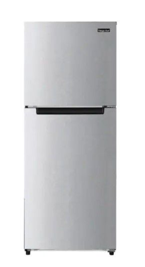 Photo 1 of 10point1 cu. ft. Top Freezer Refrigerator in Platinum Steel
