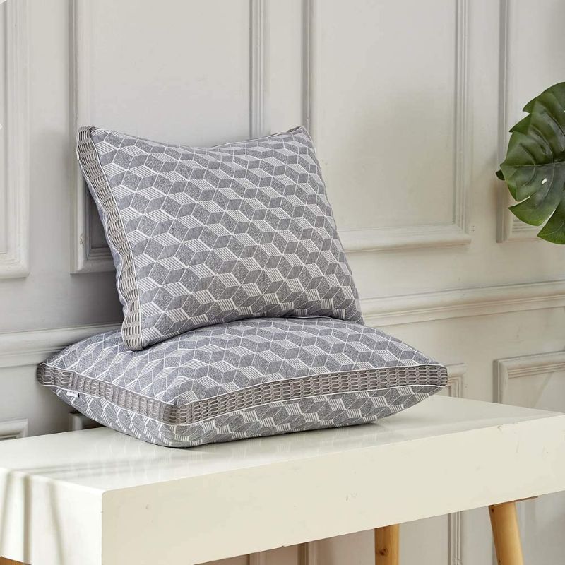 Photo 1 of mittaGonG Bed Pillows for Sleeping,Pillows full Size Set of 2 with Adjustable Loft,Shredded Memory Foam Super Full Filling,Side Sleeper Pillow with Washable Zip Cover(Grey,Queen(2 Pack) 20''30'')
