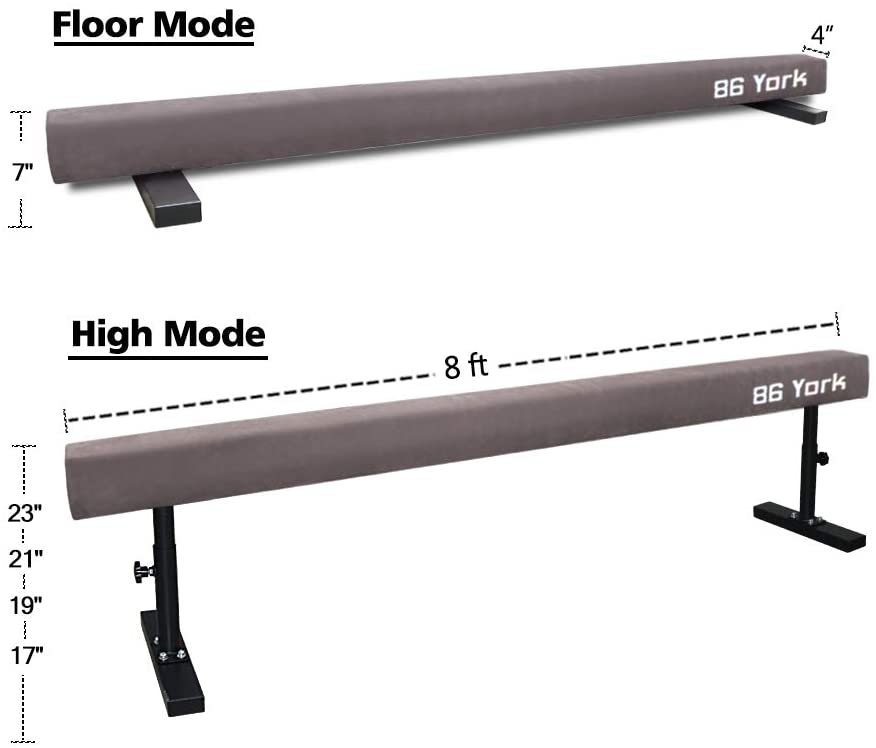 Photo 1 of 86 York Adjustable Balance Beam Gymnastic Equipment for Kids Home Practice 8 ft Long
