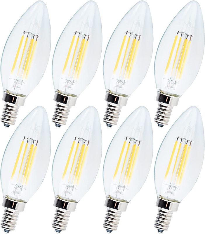 Photo 1 of B11 E12 LED Candelabra Light Bulb 120V 5W (Equivalent to 60 Watt) by BlueStars - High Output Warm White Light 2700K 550lm for Home or Commercial Decoration - 5 PACKS OF 8
