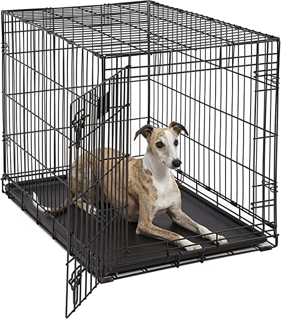 Photo 1 of AmazonBasics Single Door Folding Metal Cage Crate For Dog or Puppy - 36 x 23 x 25 Inches