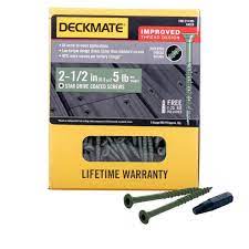 Photo 1 of 2-1/2 in. Green Exterior Self-Starting Star Flat-Head Wood Deck Screws 