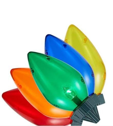 Photo 1 of 20 in. Multi-Color Giant C7 Christmas Pathway Lights (Set of 5)
