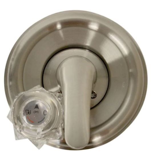Photo 1 of 1-Handle Valve Trim Kit in Brushed Nickel for Delta Tub/Shower Faucets (Valve Not Included)
