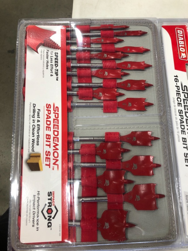 Photo 2 of 16-Piece SPEEDemon High Speed Steel Spade Bit Set with Pouch
