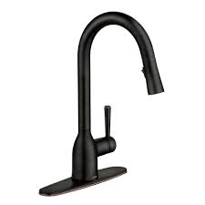 Photo 1 of Adler Single-Handle Pull-Down Sprayer Kitchen Faucet with Power Clean and Reflex in Mediterranean Bronze
