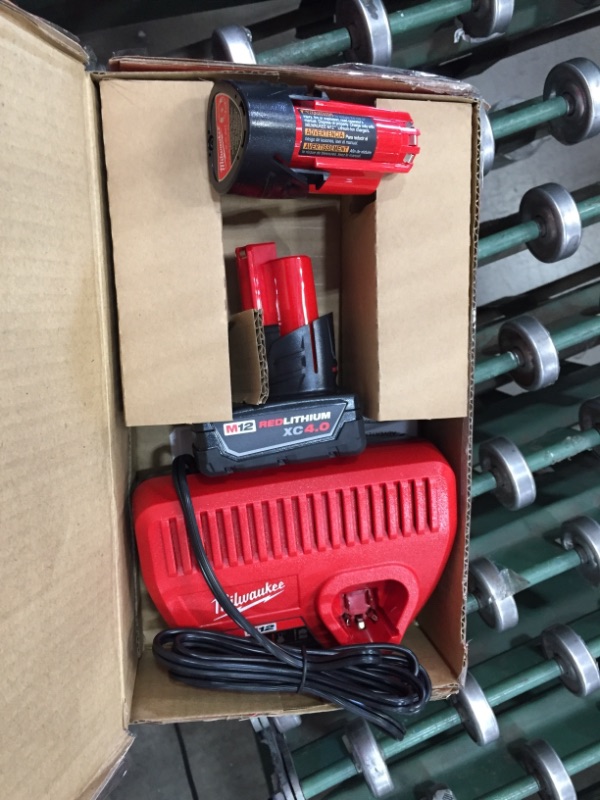 Photo 2 of M12 12-Volt Lithium-Ion 4.0 Ah and 2.0 Ah Battery Packs and Charger Starter Kit
