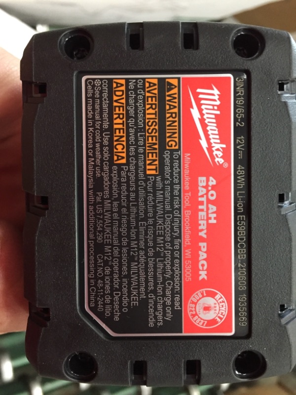 Photo 3 of M12 12-Volt Lithium-Ion 4.0 Ah and 2.0 Ah Battery Packs and Charger Starter Kit
