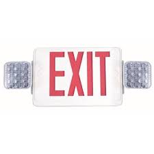 Photo 1 of Combo 14-Watt Equivalent Integrated LED White Exit Sign and Emergency Light with Ni-Cad 9.6-Volt Battery
