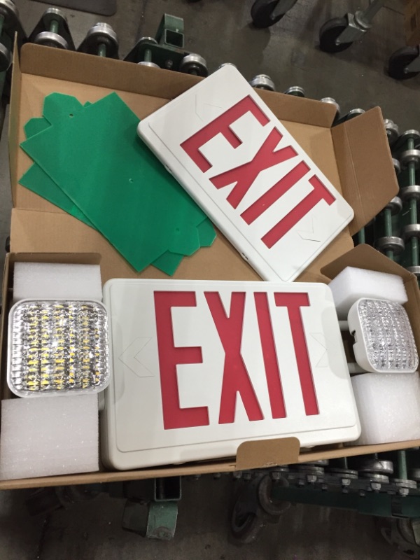 Photo 2 of Combo 14-Watt Equivalent Integrated LED White Exit Sign and Emergency Light with Ni-Cad 9.6-Volt Battery
