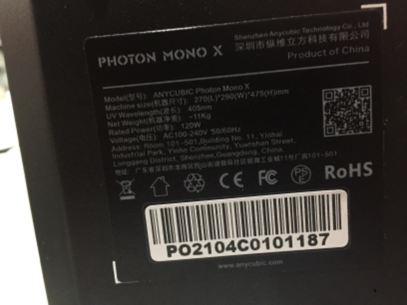 Photo 3 of ANYCUBIC Photon Mono X Resin 3D Printer, Large LCD UV Photocuring Fast Printing with 8.9" 4K Monochrome Screen, Matrix UV LED Light Source and WIFI Control, 192(L)x120(W)x245(H)mm / 7.55"x4.72"x9.84"
