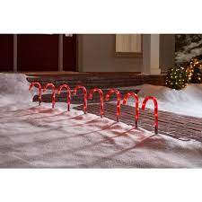 Photo 1 of 10 in. Candy Cane Pathway Lights (Set of 8) 2-PACKS
