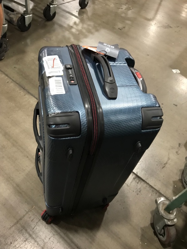 Photo 2 of "Traveler's Choice Maxporter II Anti-Theft Polycarbonate 31"" Large Checked Hardside Trunk Spinner Luggage Suitcase in Silver or Navy"
