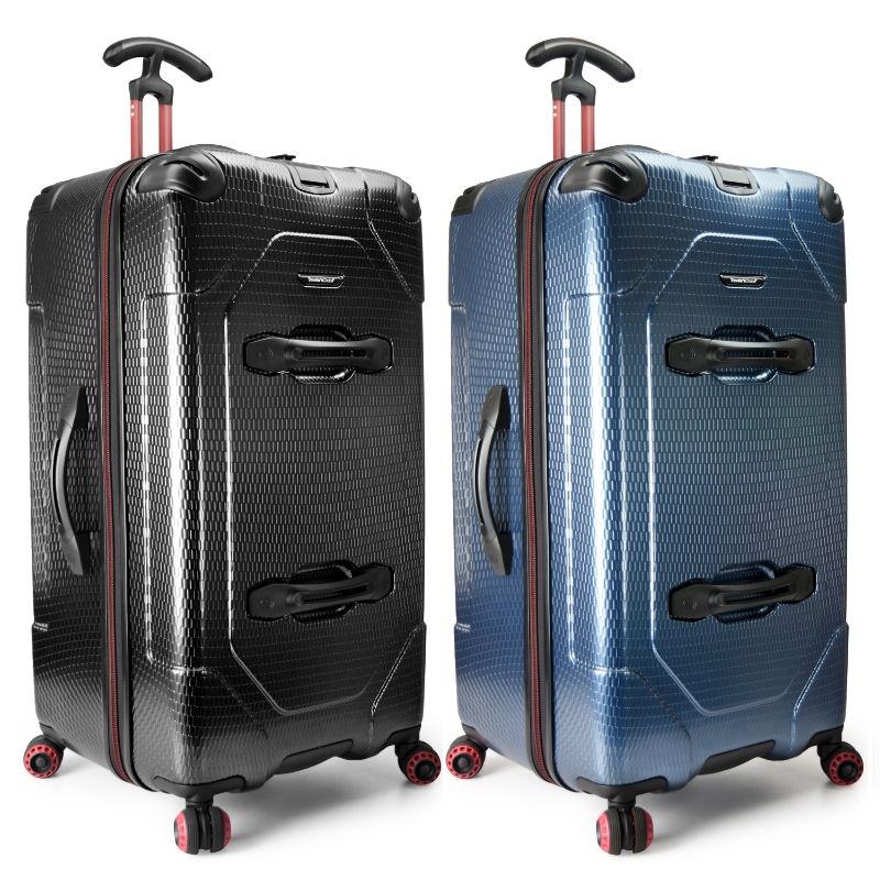 Photo 1 of "Traveler's Choice Maxporter II Anti-Theft Polycarbonate 31"" Large Checked Hardside Trunk Spinner Luggage Suitcase in Silver or Navy"

