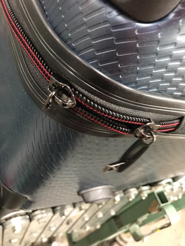 Photo 6 of **zipper damaged ** "Traveler's Choice Maxporter II Anti-Theft Polycarbonate 31"" Large Checked Hardside Trunk Spinner Luggage Suitcase in Silver or Navy"
